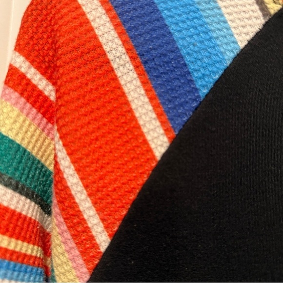 Colorful Striped Waffle Knit Hoodie - Picture 4 of 5